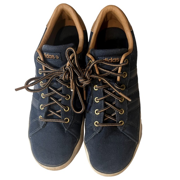 Adidas Navy Blue Three-Stripe Neo Sneakers Mens 8.5 - Picture 5 of 11